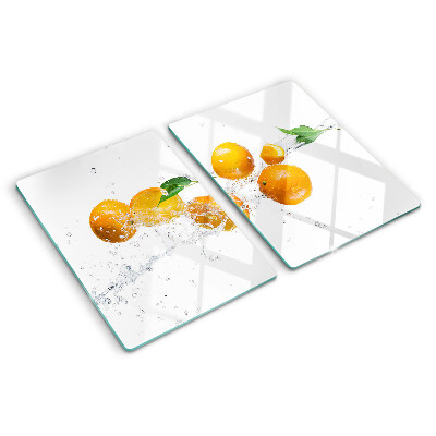 Planche à découper en verre Agrumes avec de l'eau