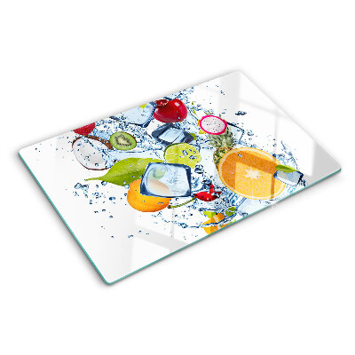 Planche à découper en verre Fruits et glace