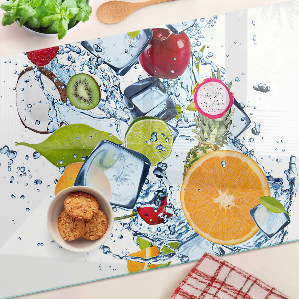 Planche à découper en verre Fruits et glace