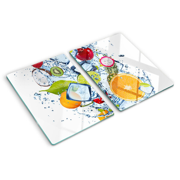 Planche à découper en verre Fruits et glace
