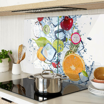 Planche à découper en verre Fruits et glace