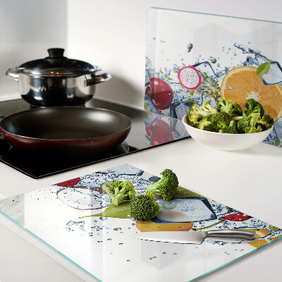 Planche à découper en verre Fruits et glace