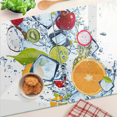 Planche à découper en verre Fruits et glace
