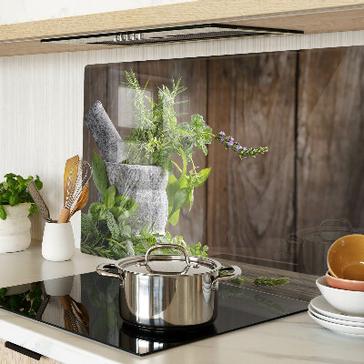 Planche à découper en verre Herbes en pot