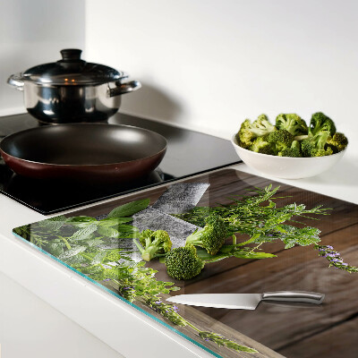 Planche à découper en verre Herbes en pot