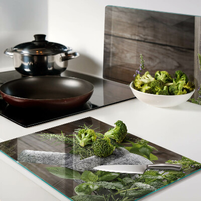 Planche à découper en verre Herbes en pot