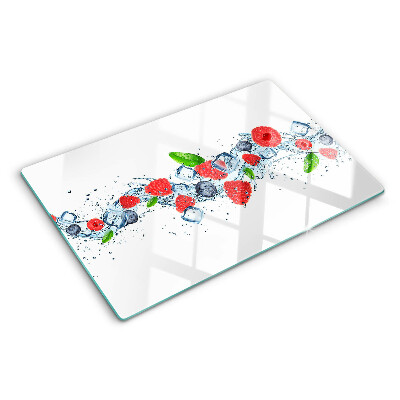 Planche à découper verre Motif floral avec des baies