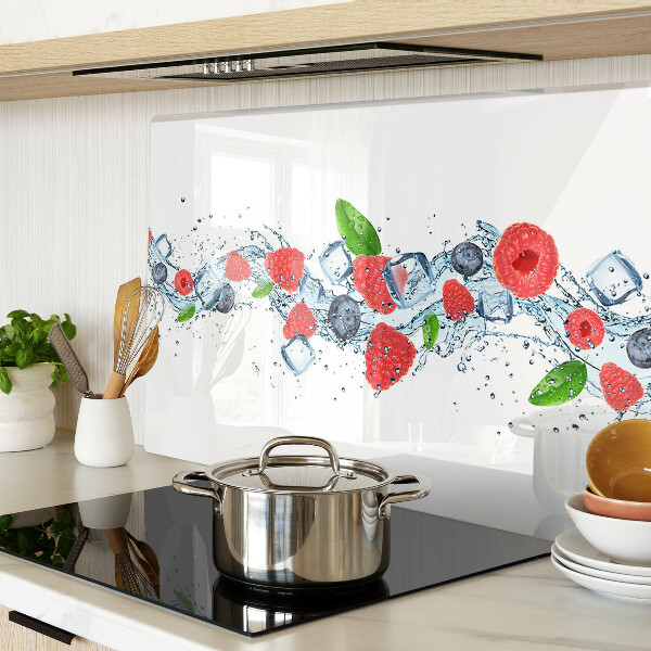 Planche à découper verre Motif floral avec des baies