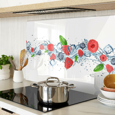 Planche à découper verre Motif floral avec des baies