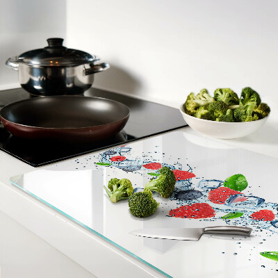 Planche à découper verre Motif floral avec des baies
