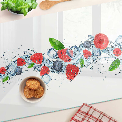 Planche à découper verre Motif floral avec des baies