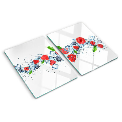 Planche à découper verre Motif floral avec des baies