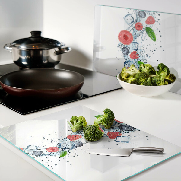 Planche à découper verre Motif floral avec des baies