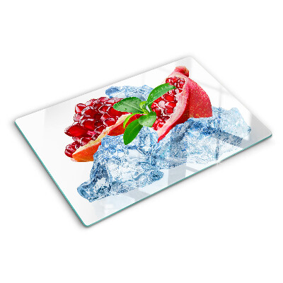 Planche à découper en verre Grenade et glace