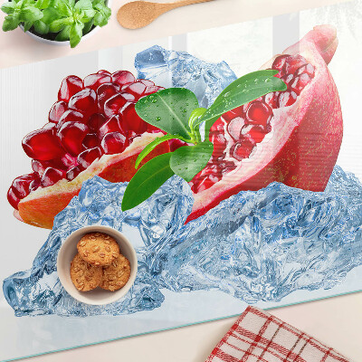 Planche à découper en verre Grenade et glace