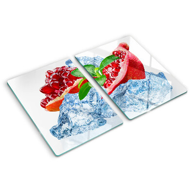 Planche à découper en verre Grenade et glace