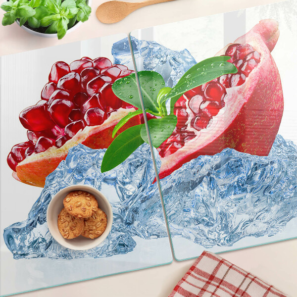 Planche à découper en verre Grenade et glace