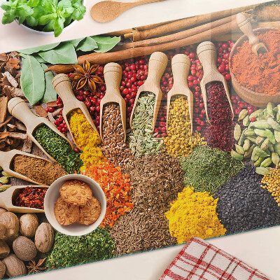 Planche à découper en verre Épices et herbes