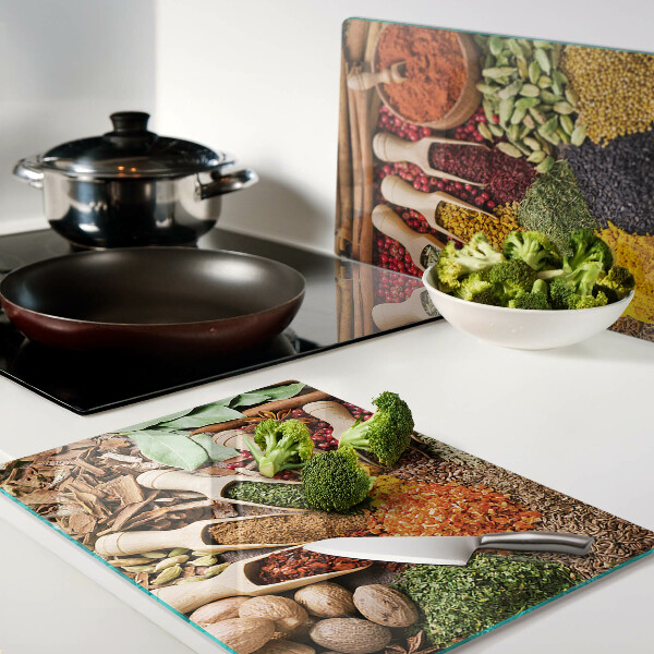 Planche à découper en verre Épices et herbes