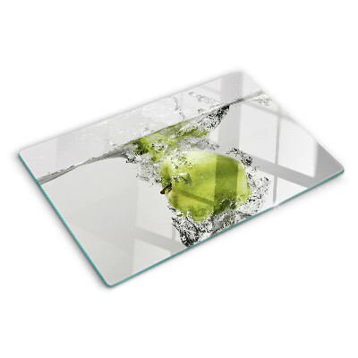 Planche à découper verre Pomme verte dans l'eau