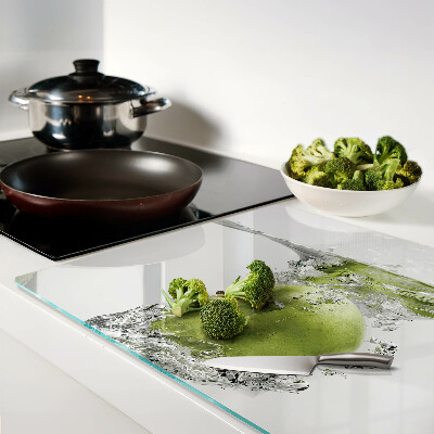 Planche à découper verre Pomme verte dans l'eau