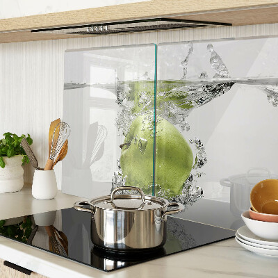 Planche à découper verre Pomme verte dans l'eau
