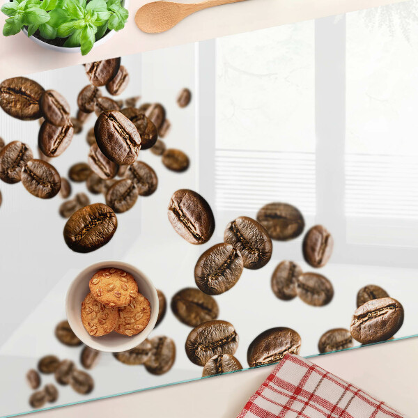 Planche à découper en verre Grains de café en mouvement