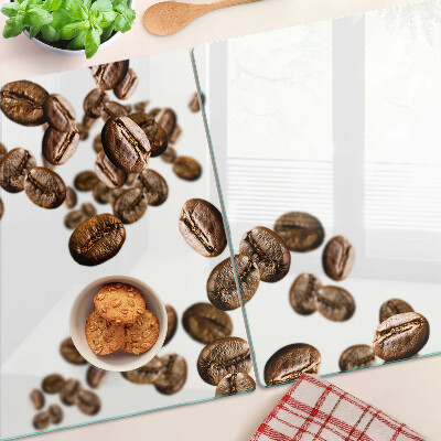 Planche à découper en verre Grains de café en mouvement