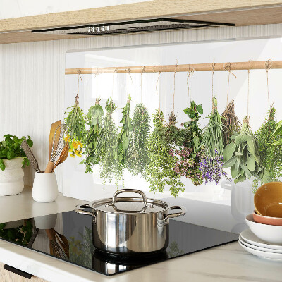 Planche à découper en verre Herbes séchées sur une ficelle
