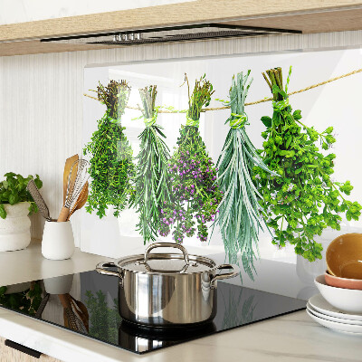 Planche à découper verre Herbes séchées sur une ficelle