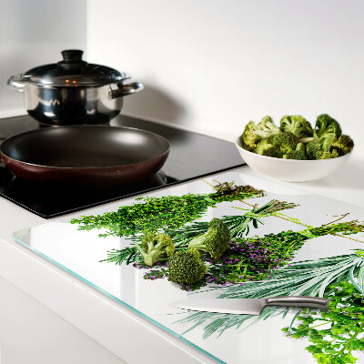 Planche à découper verre Herbes séchées sur une ficelle