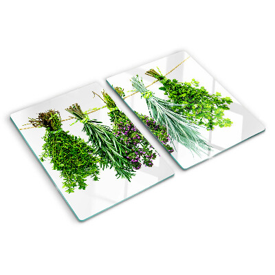 Planche à découper verre Herbes séchées sur une ficelle