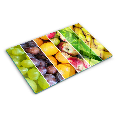 Planche à découper en verre Fruits aux couleurs de l'arc-en-ciel