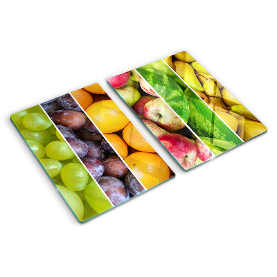 Planche à découper en verre Fruits aux couleurs de l'arc-en-ciel