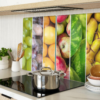 Planche à découper en verre Fruits aux couleurs de l'arc-en-ciel