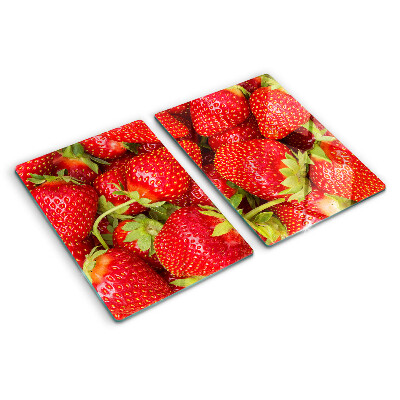 Planche à découper en verre Des fraises en arrière-plan