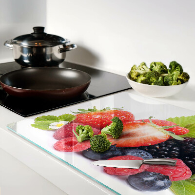 Planche à découper en verre Fruits des bois
