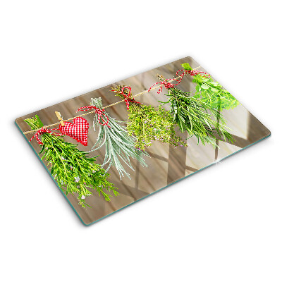 Planche à découper verre Herbes sur une ficelle