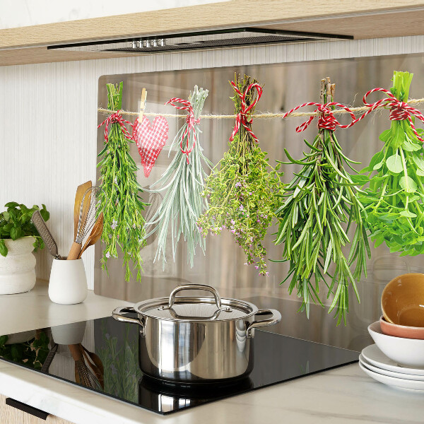 Planche à découper verre Herbes sur une ficelle
