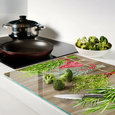 Planche à découper verre Herbes sur une ficelle