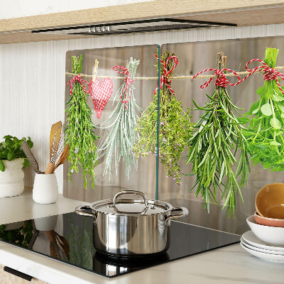 Planche à découper verre Herbes sur une ficelle