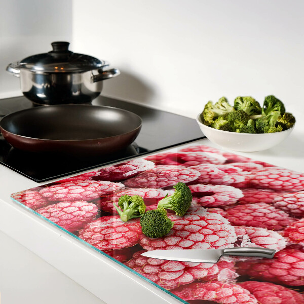 Planche à découper verre Framboises en version fraîche