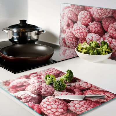 Planche à découper verre Framboises en version fraîche