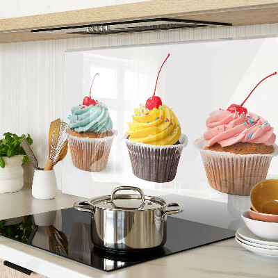 Planche à découper en verre Cupcake à la crème fouettée et à la cerise