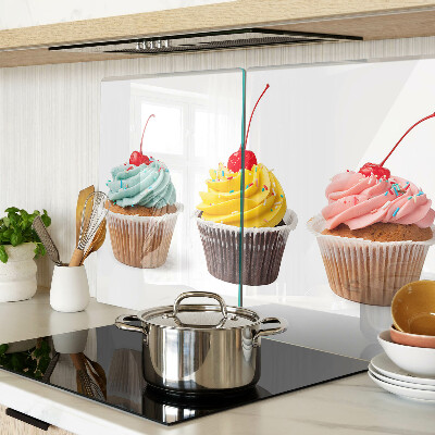 Planche à découper en verre Cupcake à la crème fouettée et à la cerise