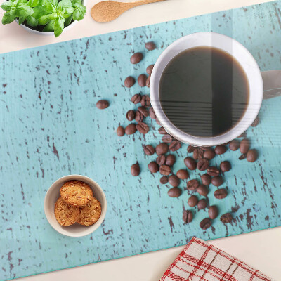 Planche à découper en verre Café et grains de café