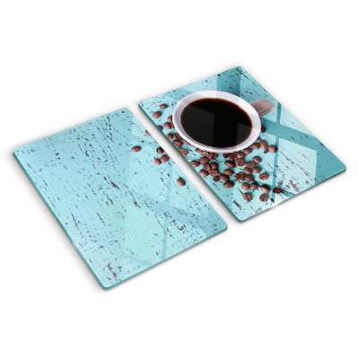 Planche à découper en verre Café et grains de café