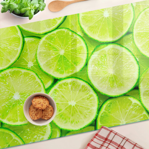 Planche à découper en verre tranches de citron vert