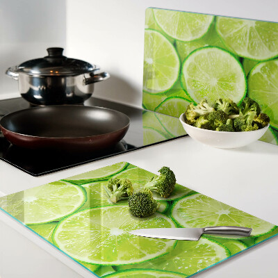 Planche à découper en verre tranches de citron vert