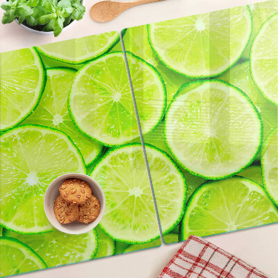 Planche à découper en verre tranches de citron vert